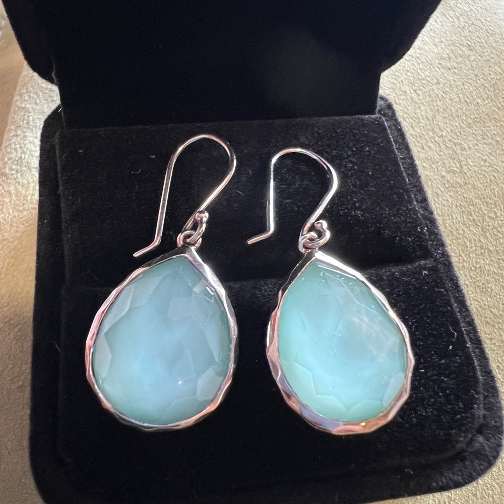Ippolita Rock Candy sterling MOP light green drop pierced earrings